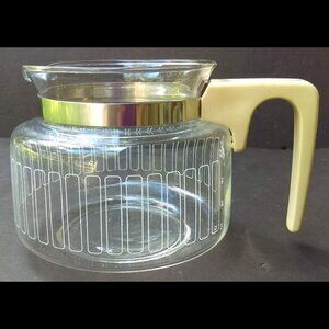 Vintage Mr. Coffee Pot Carafe 8-10 Cup Ivory Handle White Rectangles - No Lid